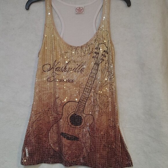 Nashville Tenessee Grand Ole Opry Sequins Tank Top - Picture 1 of 8
